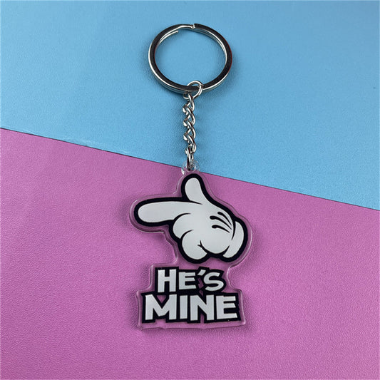 Heart Shaped Acrylic Keychains for Girls with Zinc Alloy Chain Bag Key Holder