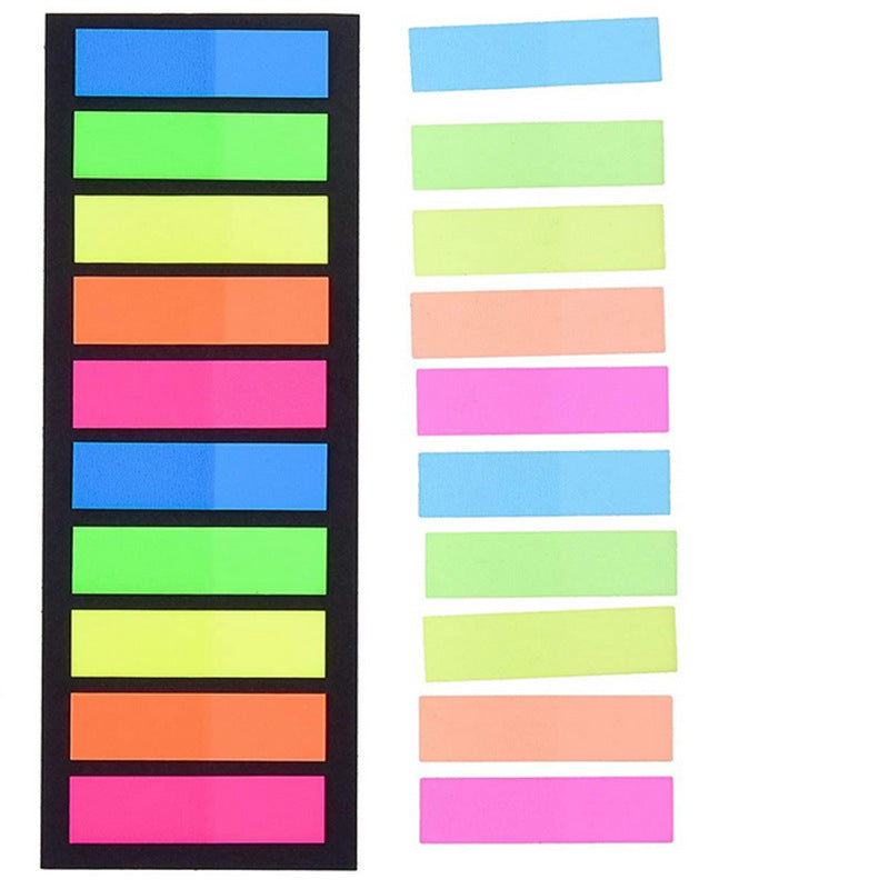 10pcs 200sheets Colorful PET Fluorescent Sticky Notes Transparent Memo Pad