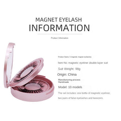 2pairs Magnetic False Lashes Extension Set with Tweezers and Eyeliner Kit