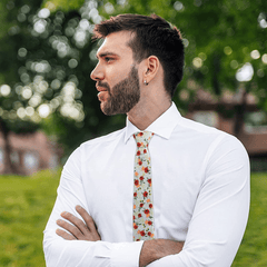 Men's Floral Neck Tie Wedding Groomsmen