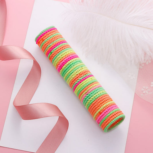 50pcs Solid Hair Tie Elastic Hair Ring Hair Rope for Ponytail Braids