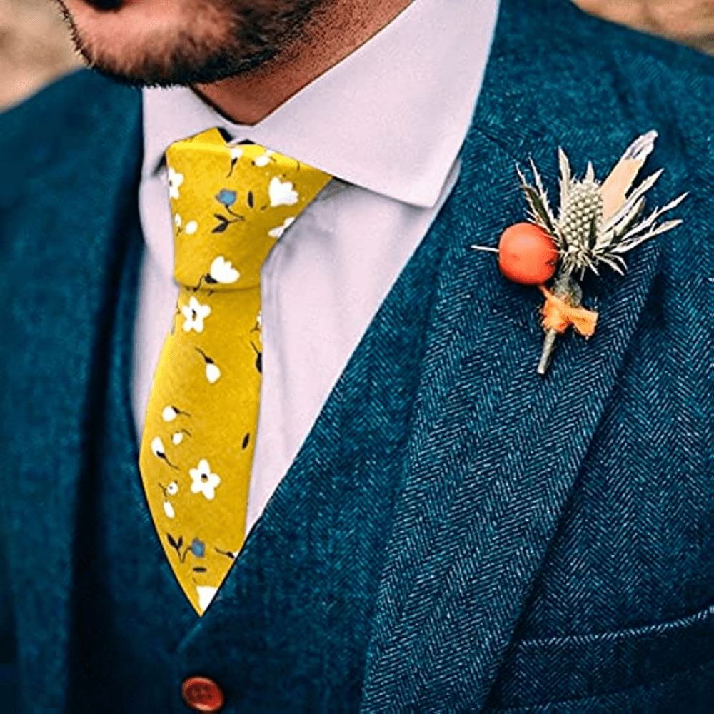 Men's Floral Tie Groom Wedding Accessories Festivals Birthday Holiday Ties