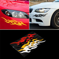 Flame Car Sticker Set for Bumper Hood Rearview Mirror Head Cover Scratches