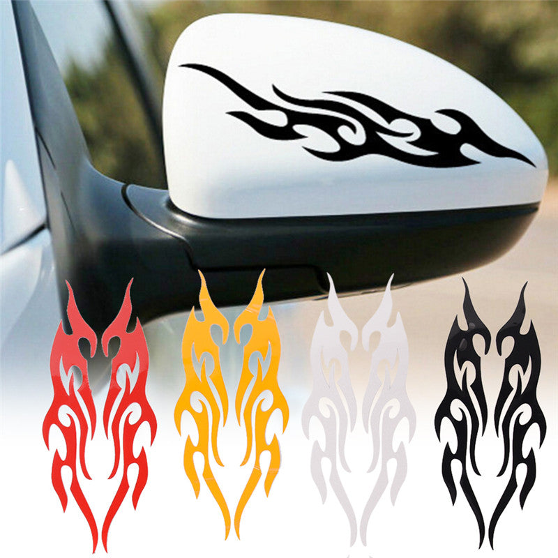 Flame Car Sticker Set for Bumper Hood Rearview Mirror Head Cover Scratches