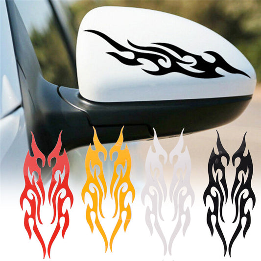 Flame Car Sticker Set for Bumper Hood Rearview Mirror Head Cover Scratches