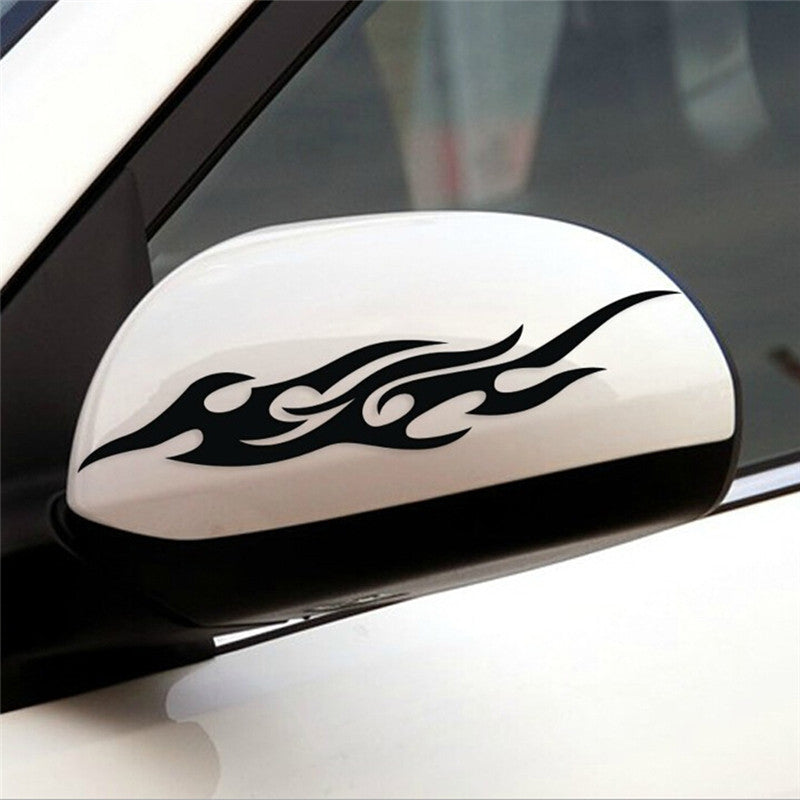 Flame Car Sticker Set for Bumper Hood Rearview Mirror Head Cover Scratches