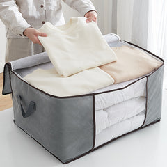 Large Clothing Storage Bag With Handle Sturdy Zipper Clear Window