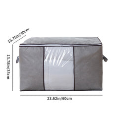 Large Clothing Storage Bag With Handle Sturdy Zipper Clear Window