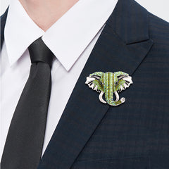 Elephant Rhinestone Brooch Pin Men's Accessory