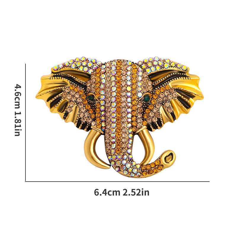Elephant Rhinestone Brooch Pin Men's Accessory