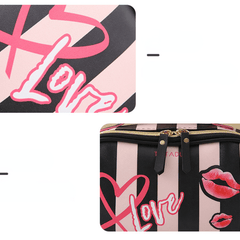 Striped Storage Bag Waterproof Makeup Bag Lightweight Travel Cosmetic Handbag