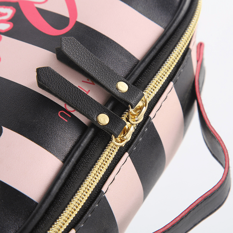 Striped Storage Bag Waterproof Makeup Bag Lightweight Travel Cosmetic Handbag