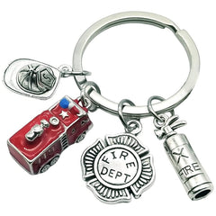 Fireman Keychain Fire Truck Fire Extinguisher Dept DIY Bag Charm