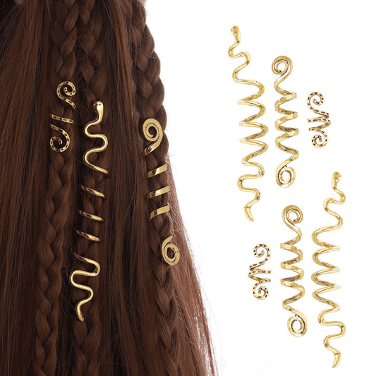 African Dreadlock Braid Hair Ring Metal Hair Accessories Set