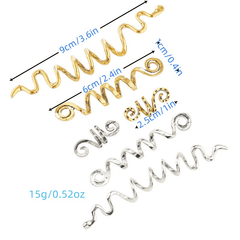 African Dreadlock Braid Hair Ring Metal Hair Accessories Set