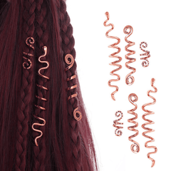 African Dreadlock Braid Hair Ring Metal Hair Accessories Set