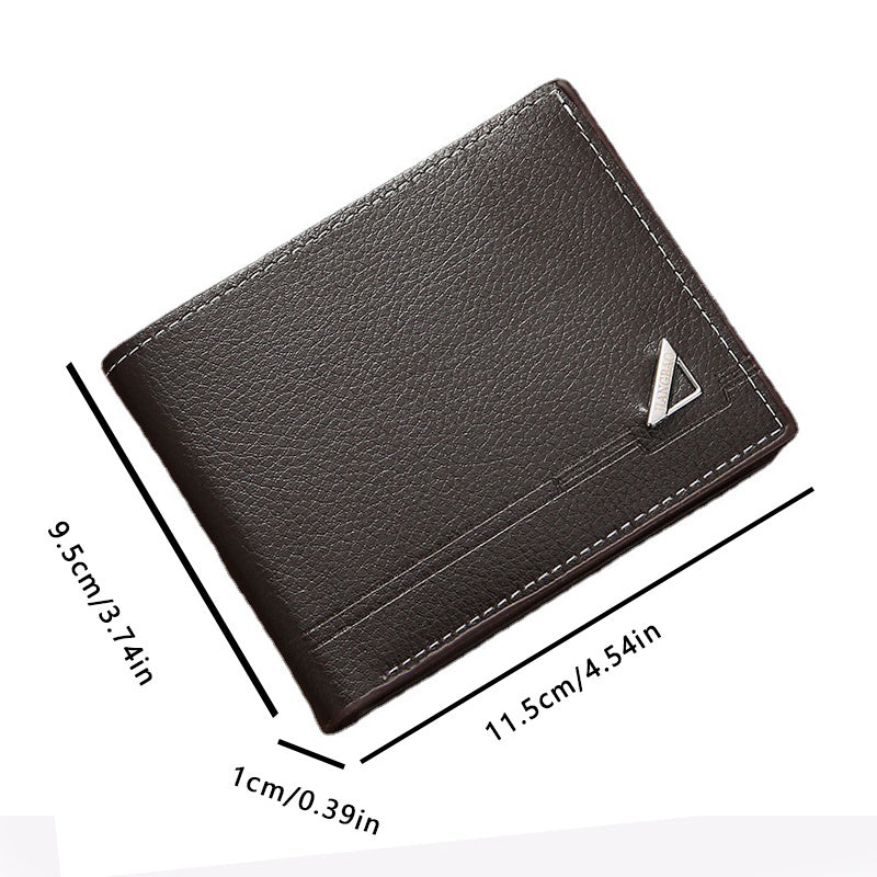 Men's PU Leather Short Wallet with Card Slots