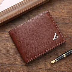 Men's PU Leather Short Wallet with Card Slots