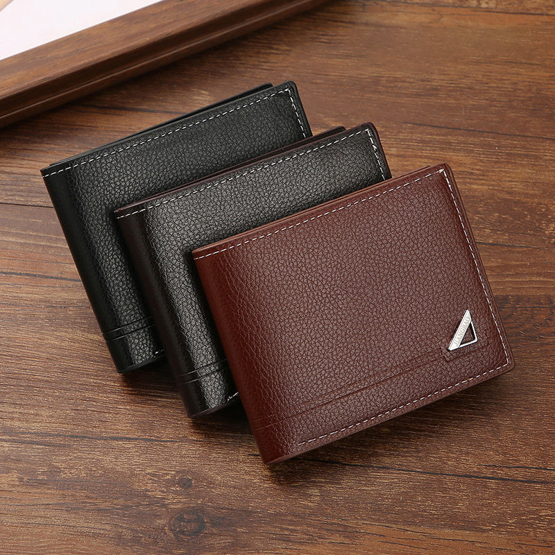 Men's PU Leather Short Wallet with Card Slots