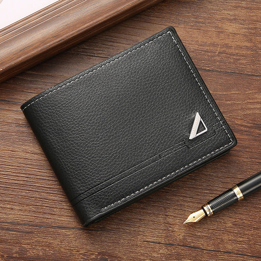 Men's PU Leather Short Wallet with Card Slots