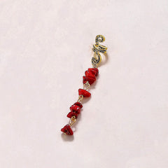 Braided Hair Ring Natural Stone Pendant Vintage Accessories