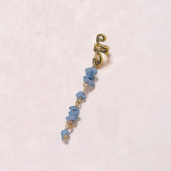 Braided Hair Ring Natural Stone Pendant Vintage Accessories