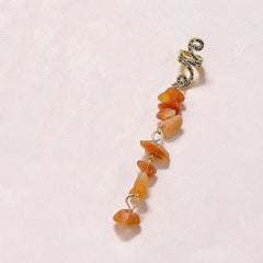 Braided Hair Ring Natural Stone Pendant Vintage Accessories