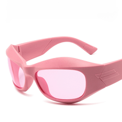 Y2K Wrap Around Sunglasses Futuristic Mirror Lens Glasses