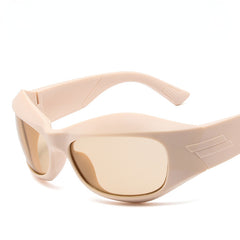 Y2K Wrap Around Sunglasses Futuristic Mirror Lens Glasses