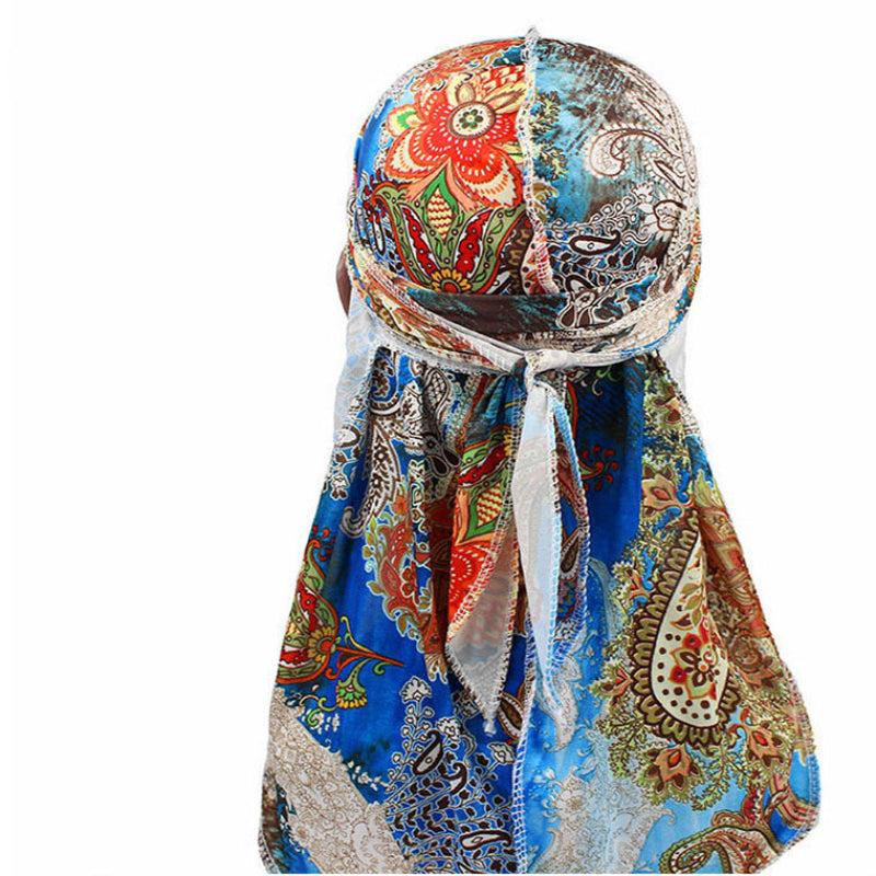 High Elastic Print Pirate Hat Chemotherapy Cap Spandex Durag