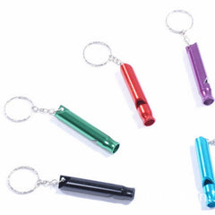 5pcs Aluminum Whistle with Key Chain for Emergencies & Outdoor Activities