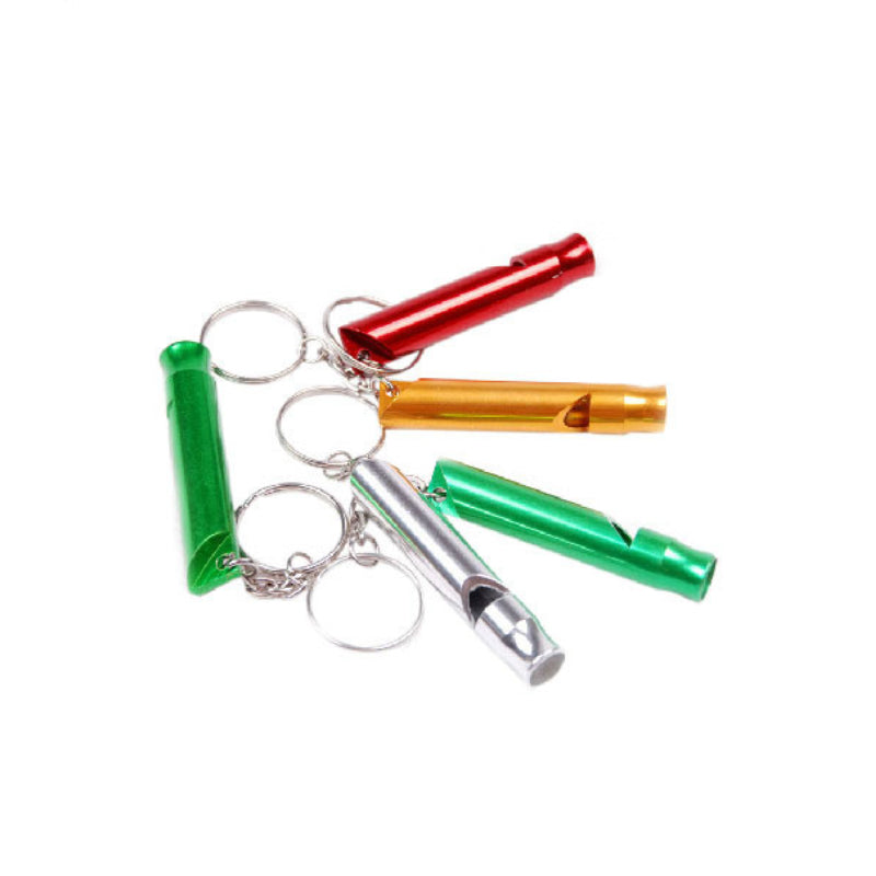 5pcs Aluminum Whistle with Key Chain for Emergencies & Outdoor Activities