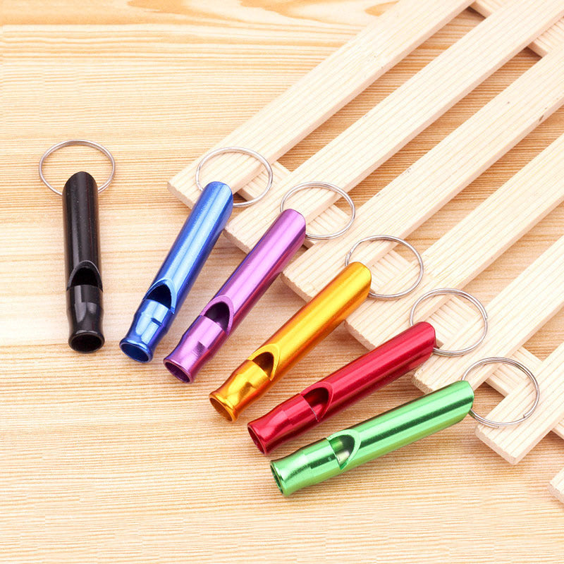 5pcs Aluminum Whistle with Key Chain for Emergencies & Outdoor Activities