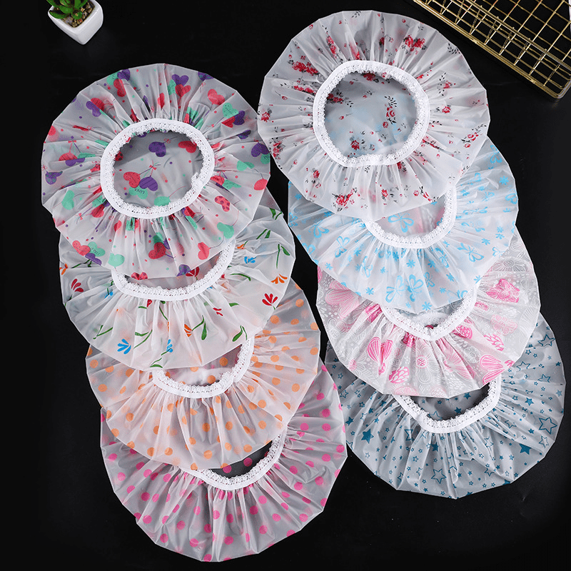 Waterproof Shower Cap for Women Thick Hair Salon Hat