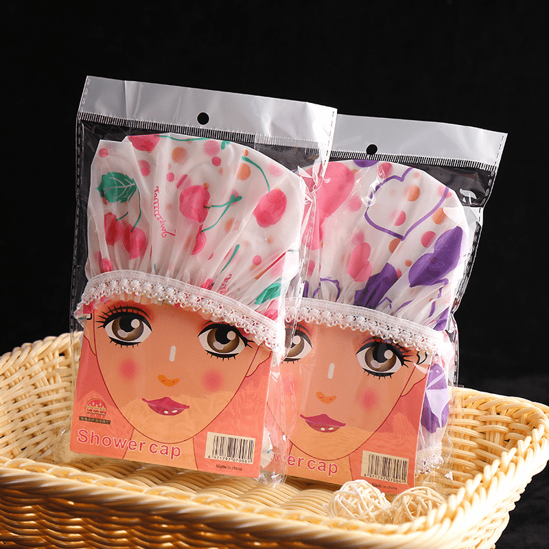 Waterproof Shower Cap for Women Thick Hair Salon Hat