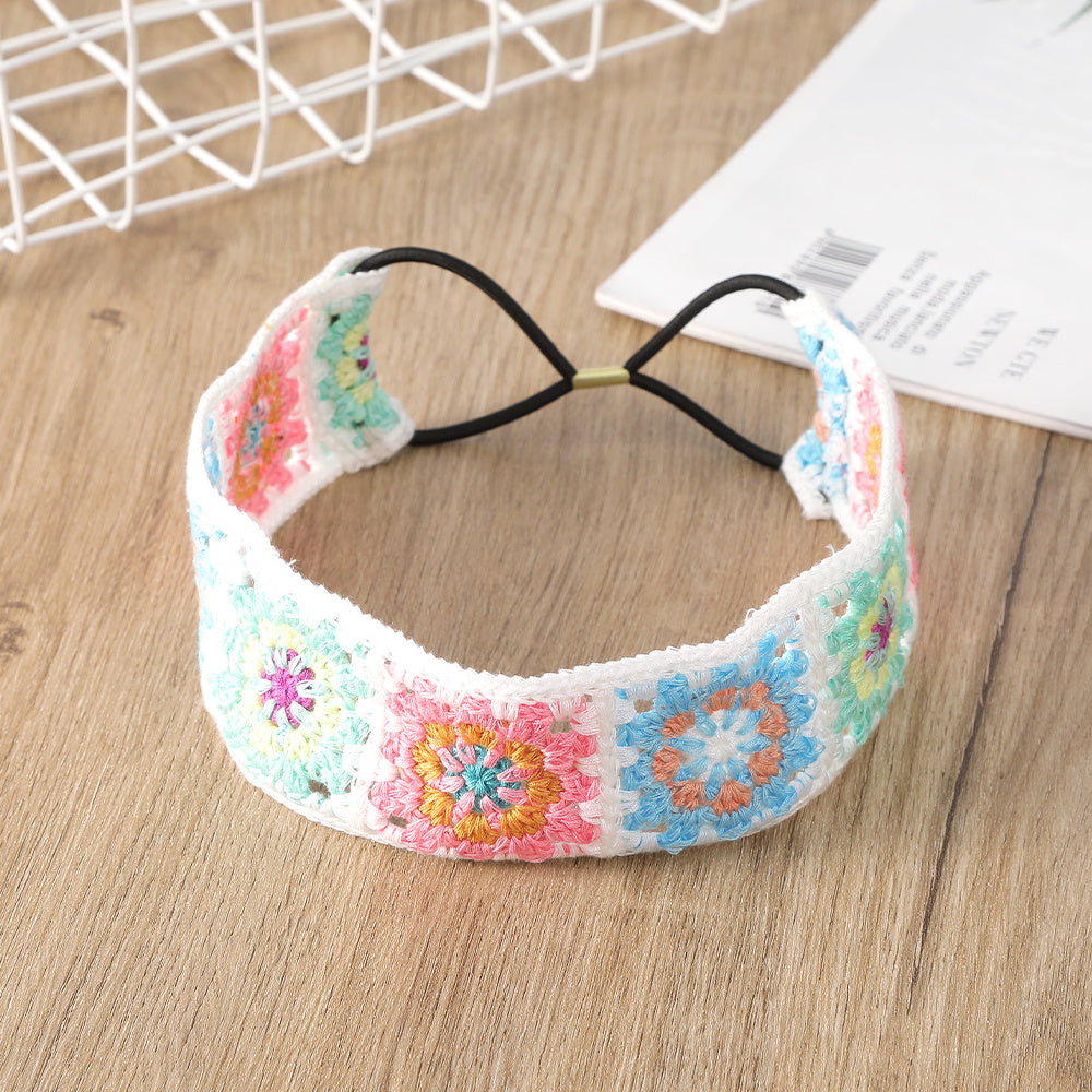 Bohemian Knitted Sunflower Headband Hair Band for Women