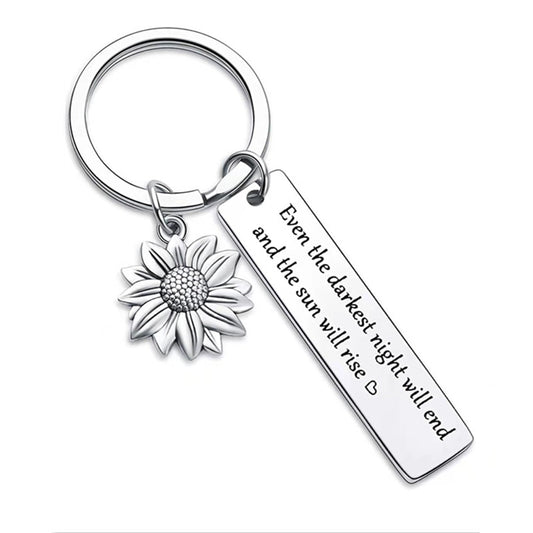 Sunflower Keychain Stainless Steel for Bags, Purses, Cars