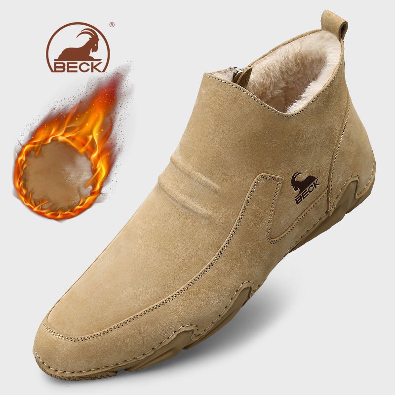 Men's Thermal Winter Shoes Boots With Side Zipper