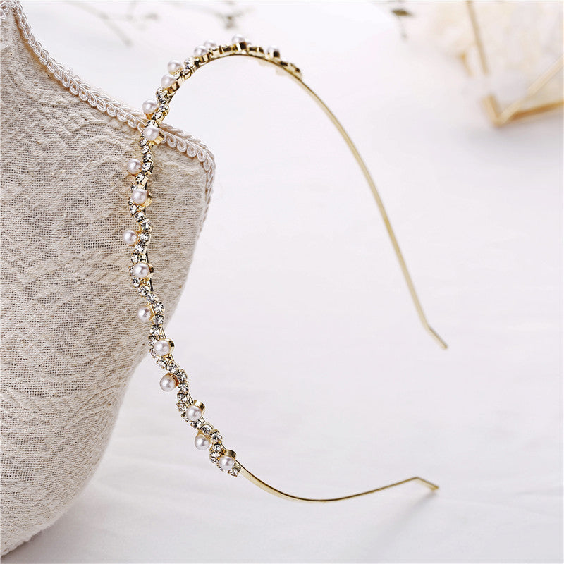 Rhinestone Pearl Headband Bridal Hair Accessories