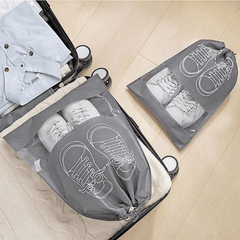 Clear Drawstring Shoe Bag Waterproof Portable Shoe Storage Bag Transparent Gray