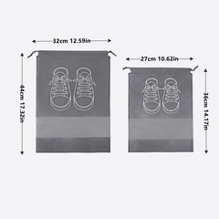Clear Drawstring Shoe Bag Waterproof Portable Shoe Storage Bag Transparent Gray