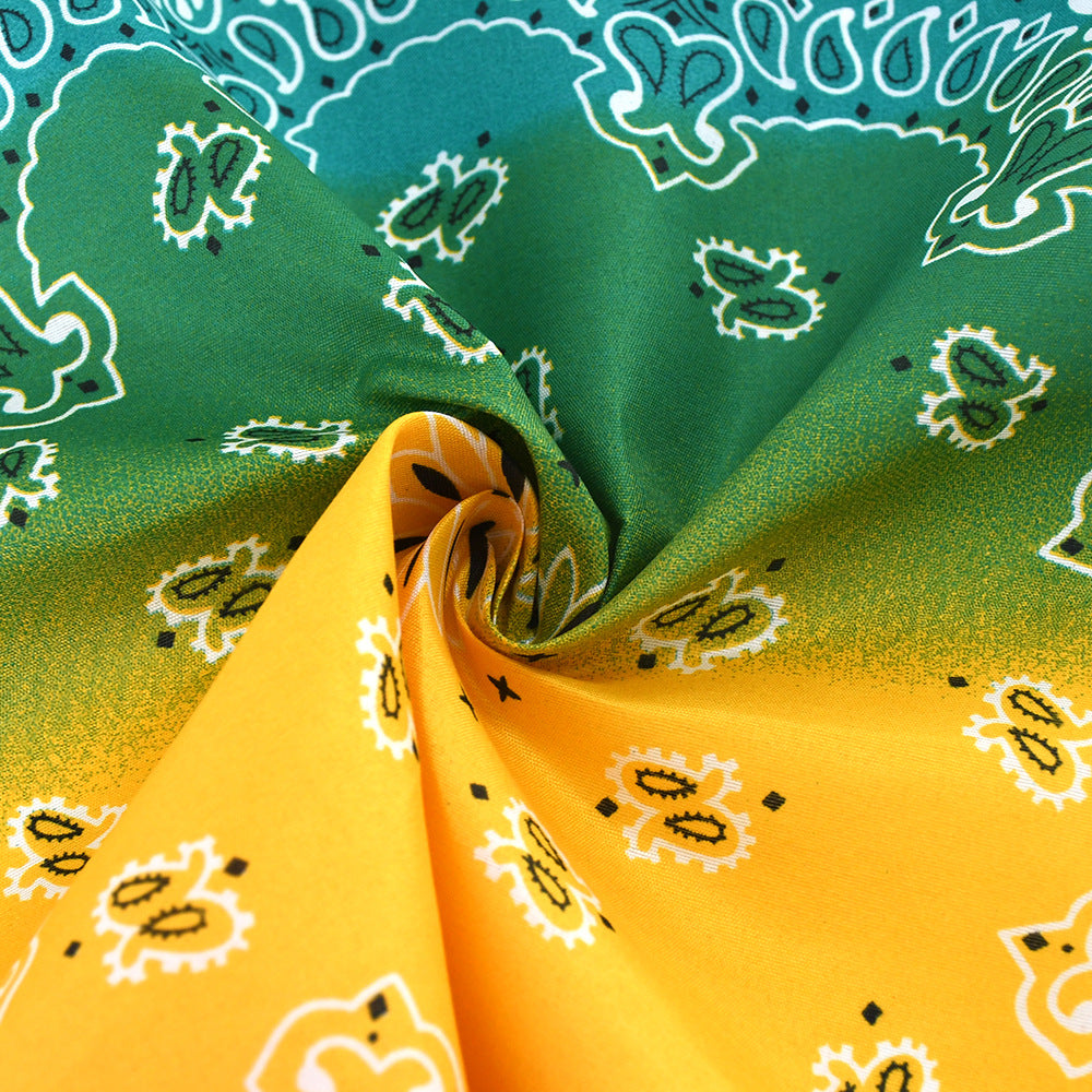 Paisley Print Gradient Bandana Neckerchief Hip Hop Square Scarf
