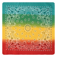 Paisley Print Gradient Bandana Neckerchief Hip Hop Square Scarf
