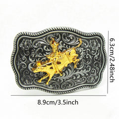 Western Cowboy Style Wave Lace Belt Buckle Knight Classic Retro Casual Belt