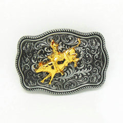 Western Cowboy Style Wave Lace Belt Buckle Knight Classic Retro Casual Belt