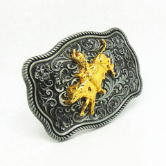 Western Cowboy Style Wave Lace Belt Buckle Knight Classic Retro Casual Belt
