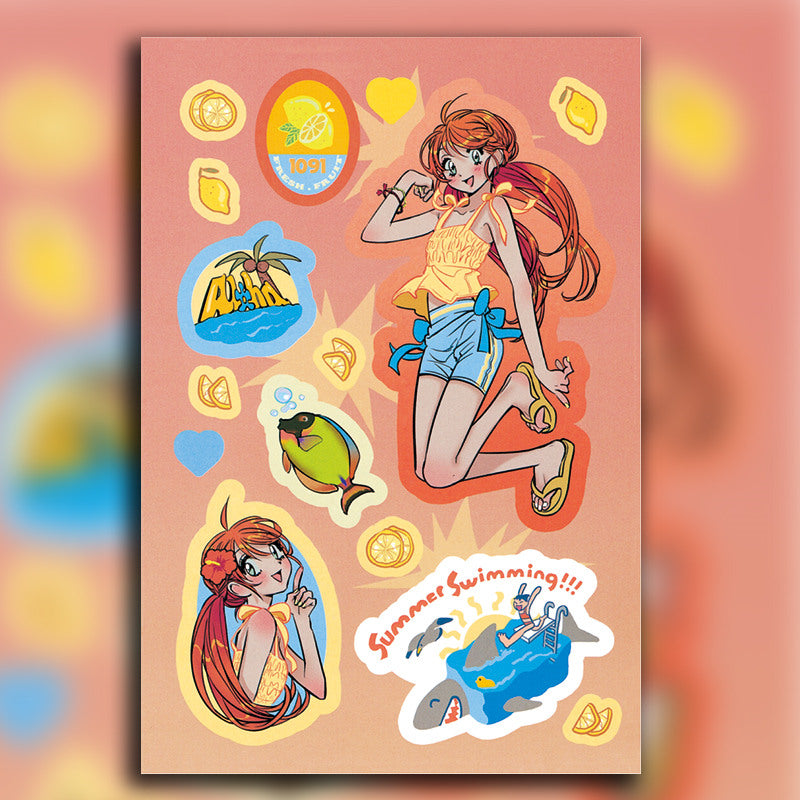 6sheets High Y2K Style D Graffiti Stickers Kids DIY Stationery Computer Stickers
