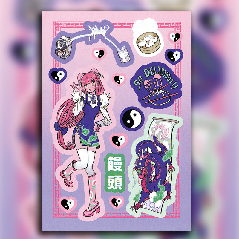 6sheets High Y2K Style D Graffiti Stickers Kids DIY Stationery Computer Stickers