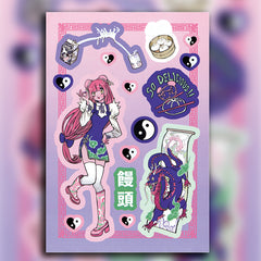 6sheets High Y2K Style D Graffiti Stickers Kids DIY Stationery Computer Stickers
