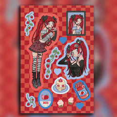 6sheets High Y2K Style D Graffiti Stickers Kids DIY Stationery Computer Stickers